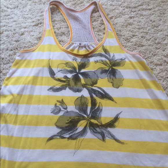 Yellow and white striped tank top