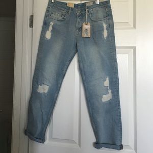 All Saints Distressed Low Rise Boy Jean sz 28