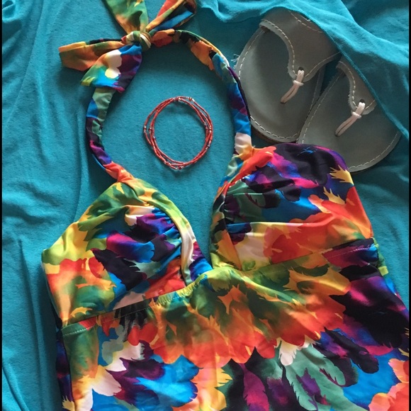 Colorful fun tankini top