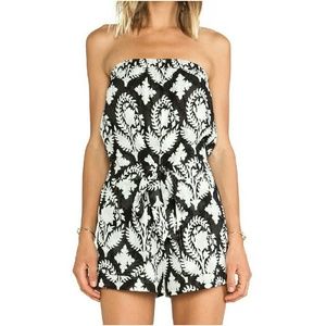 DVF'Miranda' Crinkle Strapless Rompers Cotton/Silk