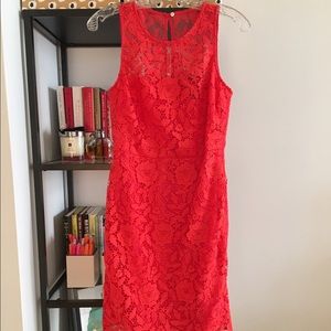 HOT!! J. Crew lace sheath dress 😎 Neon Coral