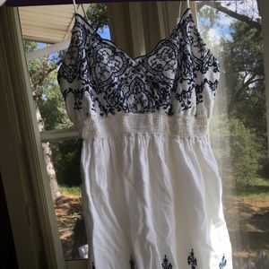 White and blue spaghetti strap dress size XS
