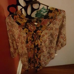 Floral sheer bohemian blouse