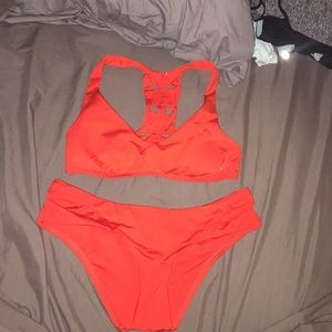 Becca 2 piece bikini- coral/red color size small