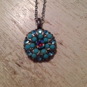 Turquoise Mariana guardian angel necklace