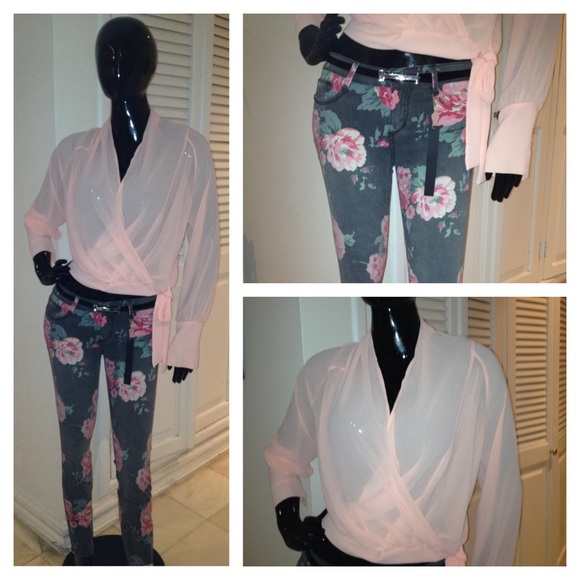 Skinny floral jean