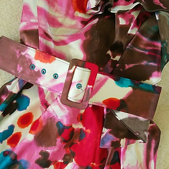 Express Satin Watercolor Mini Dress - Picture 3 of 4