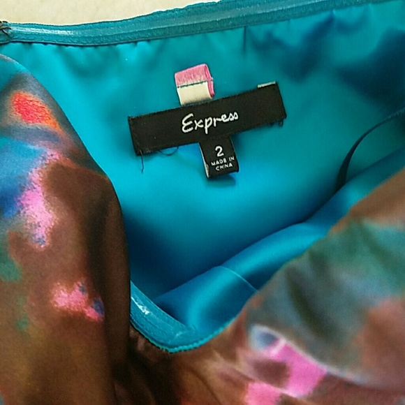 Express Satin Watercolor Mini Dress - Picture 4 of 4