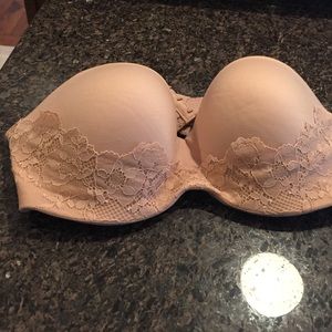 Victoria's Secret strapless beige bra