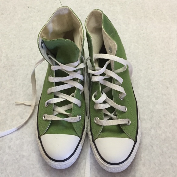 Green Converse High-tops size 7 women's!