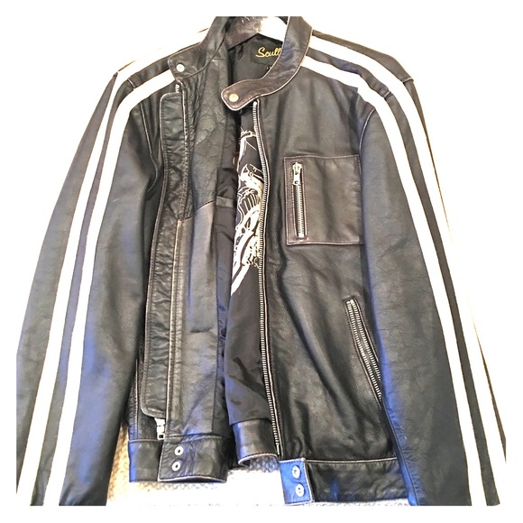 Men's leather "racing" jacket