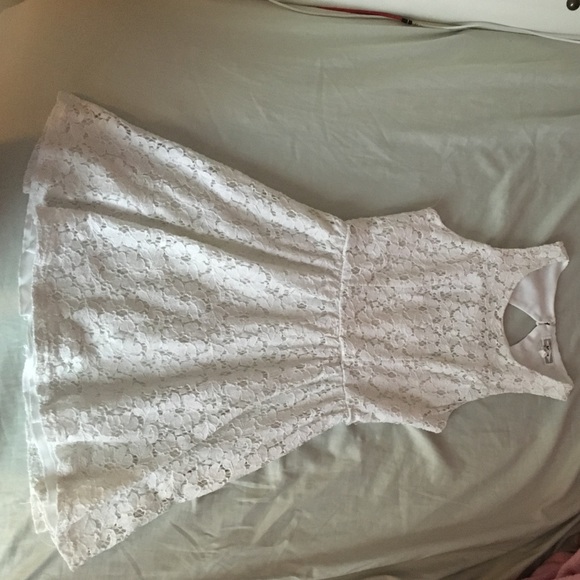 White lace halter dress