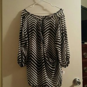 Black and white blouse