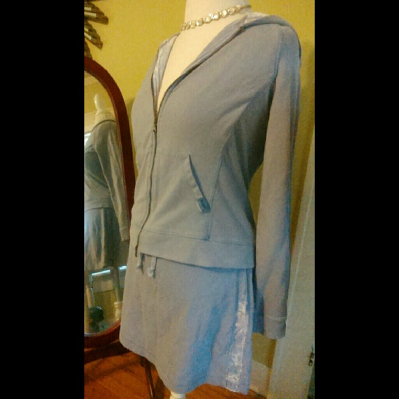 EXPRESS Lavender Zip-up Jacket & Skirt Set