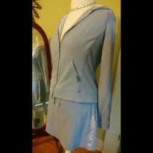 EXPRESS Lavender Zip-up Jacket & Skirt Set