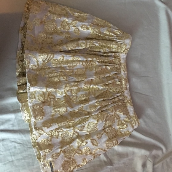Gold tinsel mini skirt