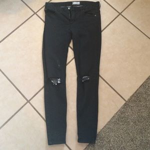 Free people black distressed pants