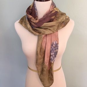 Silk floral square scarf 34"