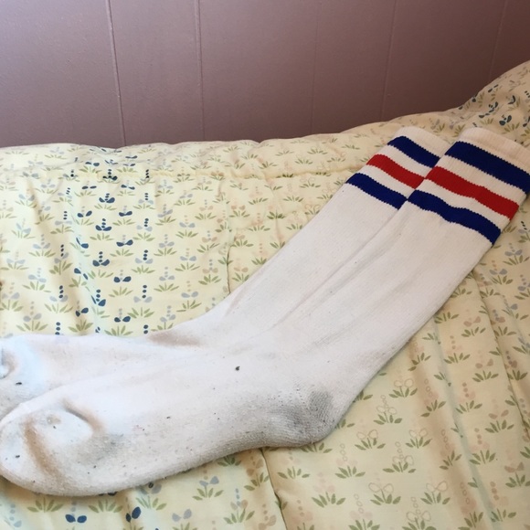 AA Black and Red Striped Knee Socks