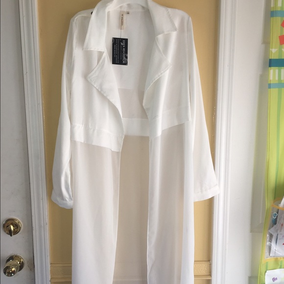 NWT SHEER COVER UP TRENCH