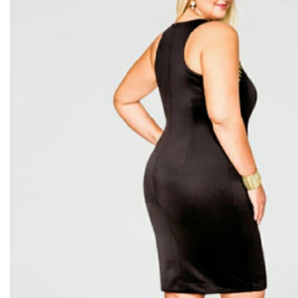 Embellished Neck Scuba Dress - Picture 2 of 3