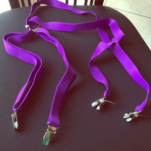Fun purple suspenders!