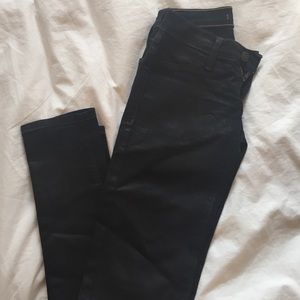 Black Coated Denim Jeggings