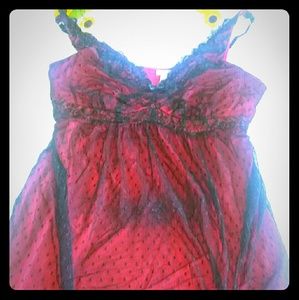 Long ruby red night gown