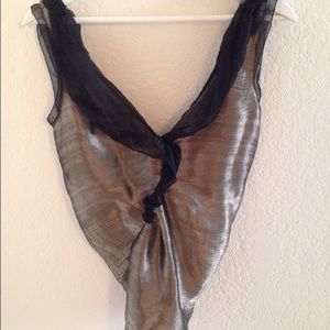 Metallic silk top