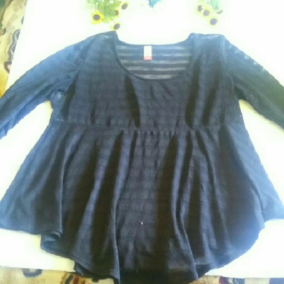 Black sheer peplum too