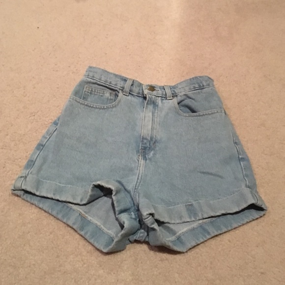 American apparel high waisted Jean shorts
