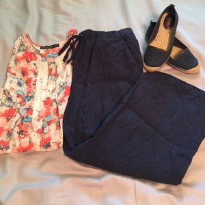 Vince Camuto linen cropped pants