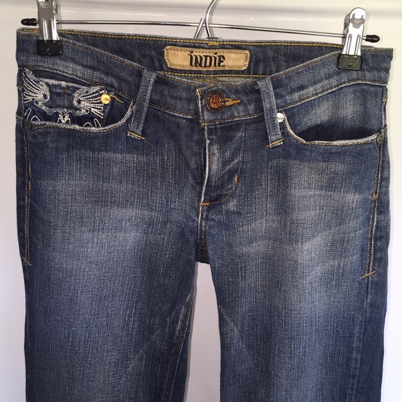 Indie denim jeans. Bootcut size 26 pocket design