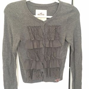 Hollister button up sweater EUC