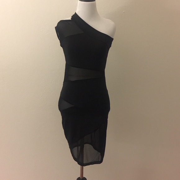 One Shoulder See- Through Dress - Picture 2 of 3