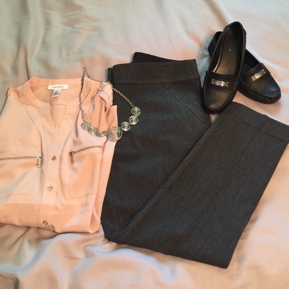 LOFT black/white print ankle pants