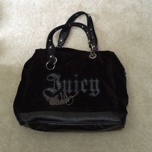 Juicy Couture Velour Patent Chain Handbag Purse
