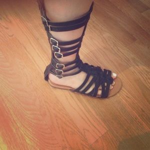 Black Gladiator Sandals size 5.5