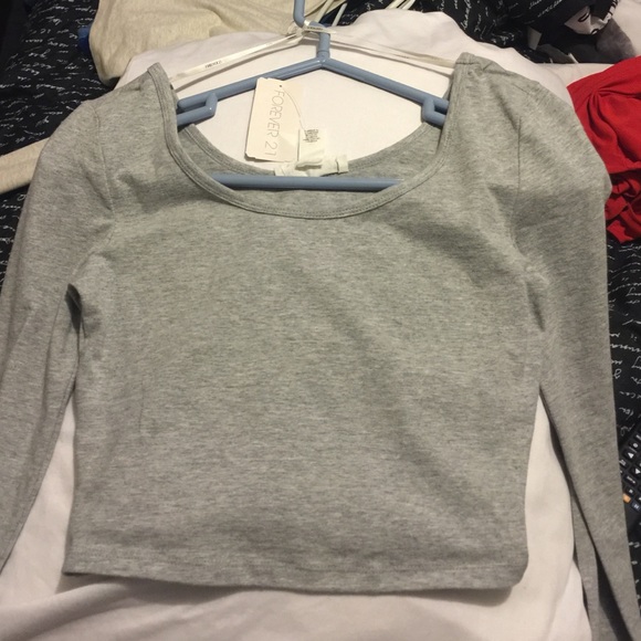 Plain grey crop top