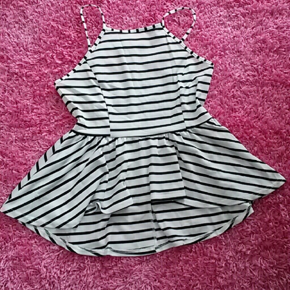 Nautical Peplum High-Low Top - Picture 4 of 4