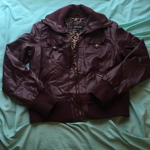 Burgundy Bomber Jacket, Sz L
