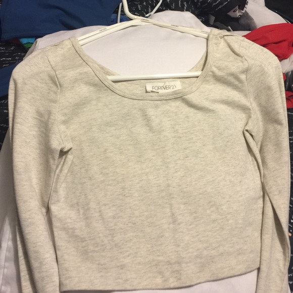 Plain beige crop top