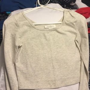 Plain beige crop top