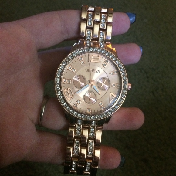 Rose gold Geneva watch