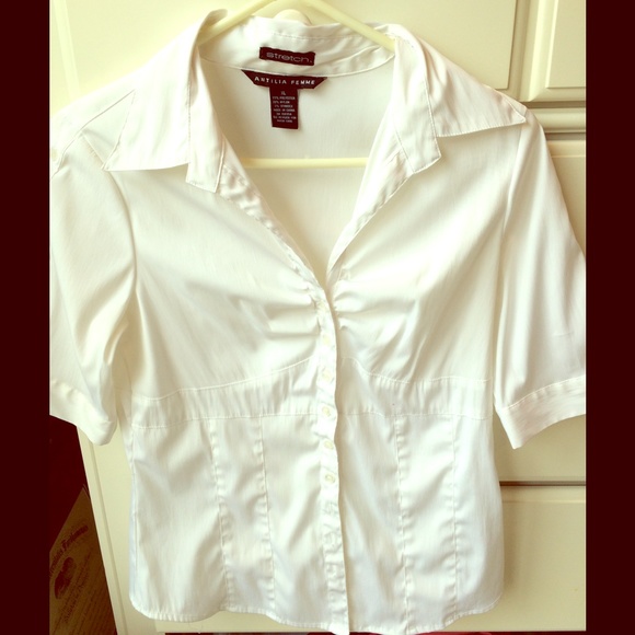 White button down blouse