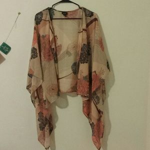 Floral print kimono top