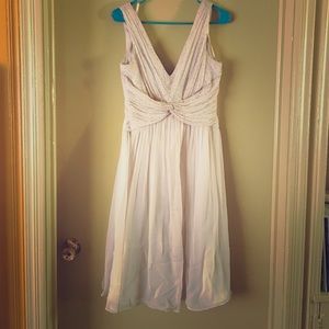 WhiteHouseBlackMarket champagne hand beaded dress!