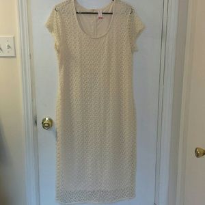 Cream lace body con dress