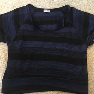 Navy and black striped top