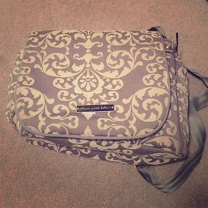 Petunia pickle bottom diaper bag grey and white